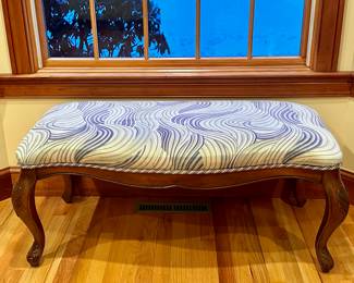 Upholstered Bench with Cabriole Legs
