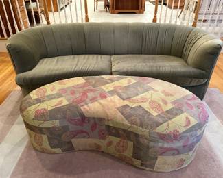 Lexington Furniture Two Arm Sofa & Lexington Furniture Kidney Shaped Ottoman
