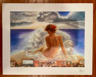 "Venus Anadyomene" Seriolithgraph, Signed Nixon with COA