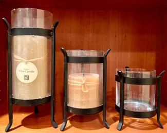 Hurricane Pillar Candle Holders