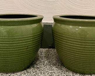 (2) Moss Green Planters
