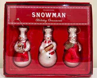 Williams Sonoma Snowman Ornaments