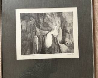 Claude LYR (1916-1995) Engraving, "Le Visionnaire", signed