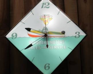 Mercury Outboard Boat Motors Lighted Clock - New Pam Clock Company