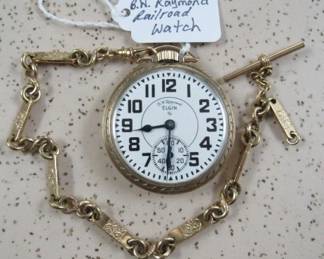 Elgin 21 Jewel B.W. Raymond Railroad Pocket Watch - Runs
