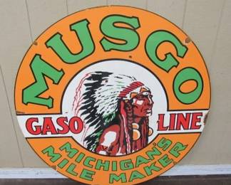 48" Porcelain Double Sided Sign