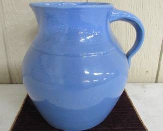 Blue Pottery Pitcher