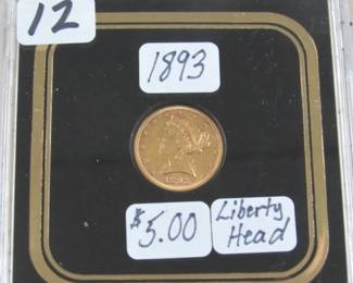 1893 Gold $5.00 Coin