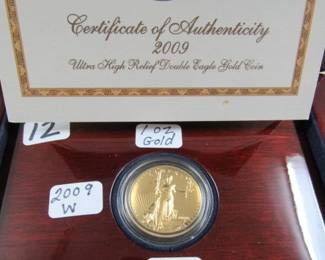 2009-W - 1 oz Gold $20.00 Coin w/Box, Book, & Paperwork