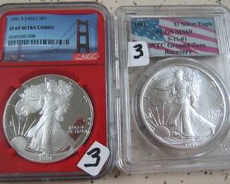 NGC & PCGS Graded Silver Eagles