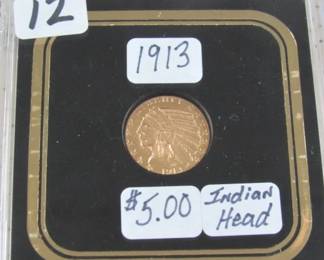 1913 Gold $5.00 Indian Head Coin