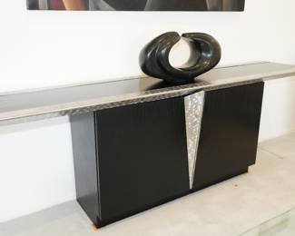 Artistic Modern Contemporary Metal & Wood Hall Table