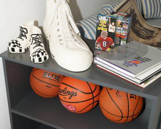 Large Ked's Store Display Shoe with 1996 Phoenix Suns Team Signed Basketball on Top