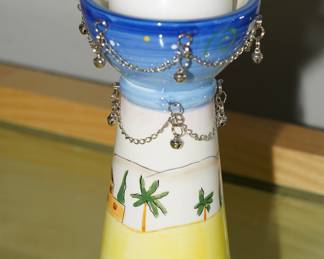 Hand Painted Ceramic Candlestick