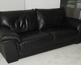 Black Leather Natuzzi Sofa