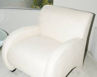 Vintage MCM Vladimir Kagen Directional White Cloth Chair 