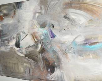 Large Freeform Abstract Mixed Media Painting on Canvas - Linda Kall