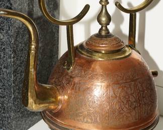Arts & Crafts Copper & Brass Tea Kettle