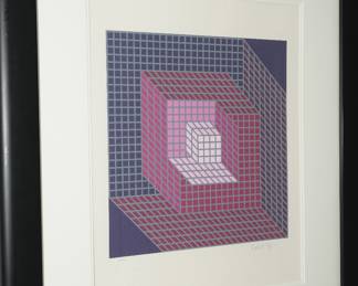 Victor Vasarely Signed Geometric Print #7/300