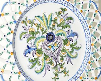 One of a Set of 3 Porcelain Portugal Floral Plates