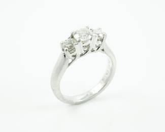 Absolutely stunning three diamond ring set in Platinum.