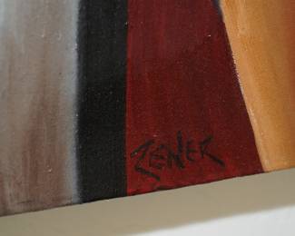 Eric Zener's signature on the left lower front of the painting.
