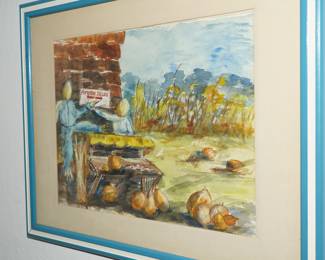 "Pumpkin Patch" Watercolor - Unknown Artist