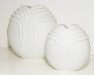 Tall & Short White Rosenthal Vases