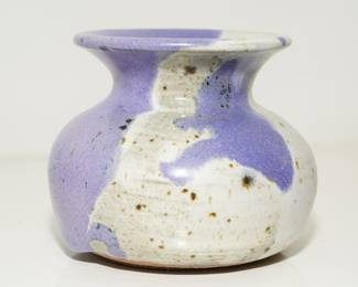 Lavender & White Stoneware Vase