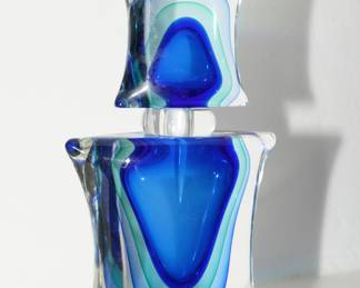 Large Sommerso Murano Bottle - Luigi Onesto