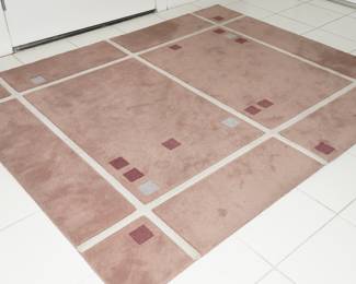 Custom Coral Abstract Wool Floor Rug