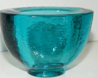 Teal Kosta Boda Anne Ehrner Glass Bowl