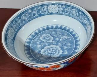 Vintage Tiffany & Co Bowl Porcelain Asian Imari Floral Blue White Multi-Color