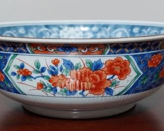 Vintage Tiffany & Co Bowl Porcelain Asian Imari Floral Blue White Multi-Color