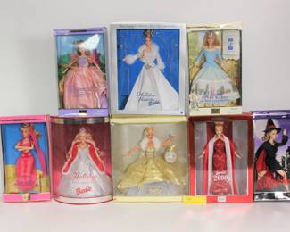 95. 8PC Holiday & Character Barbie Group