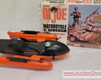 20 G.I. JOE 1960s Vintage Sea Sled and Box for Motorcycle Sidecar.