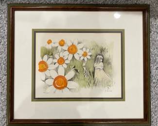 Ben Menashe Daisies Signed Lithograph