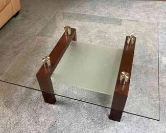 Glass And Wood Coffee Table
