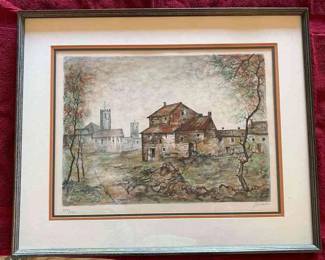 Polly Chase Colored Etching