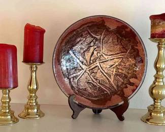 Home Decor Bowl Brass Candleholders