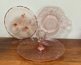 Pink Depression Glass Serving Plates