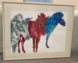 Karen Smith Zebras Watercolor Painting