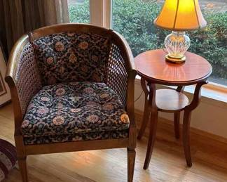 Waterford Lamp, Ryan Table Hollywood Regency Chair