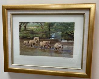 Dennis Curry Signed River Crossing Mylar Lithograph 