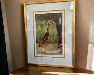 Dennis Curry Signed Lofty Aspirations Giraffe Mylar Lithograph