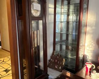 Mahogany display cabinet - Grandfather Clock is not for sale