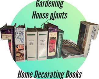 Gardening house plants and home decorating books