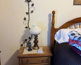 Set of nightstands, Queen Size Bed with Bedding, - like new - all pieces in this bedroom are a set but sold separately