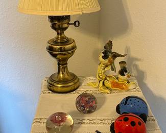 Lamp - paper weights, beetle massagers