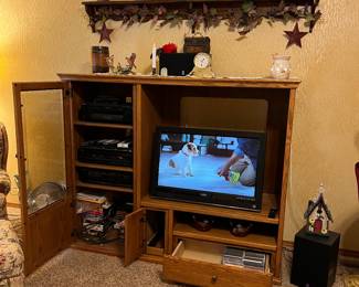 Entertainment Center, 39” Vizio television